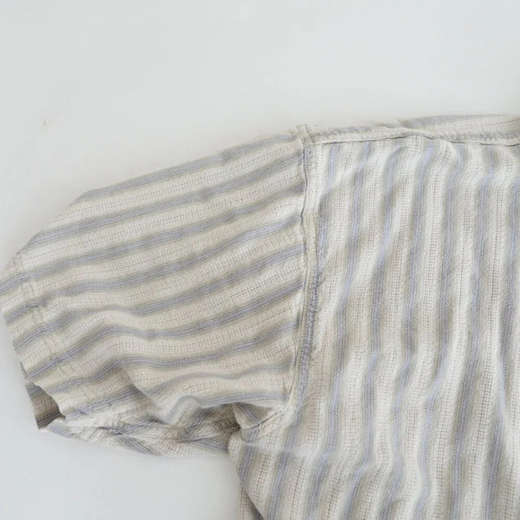 Vintage 90'S Northern Elements Cream & Blue Stripe Button Up Shirt Size XL (5) - Picture 9 of 10